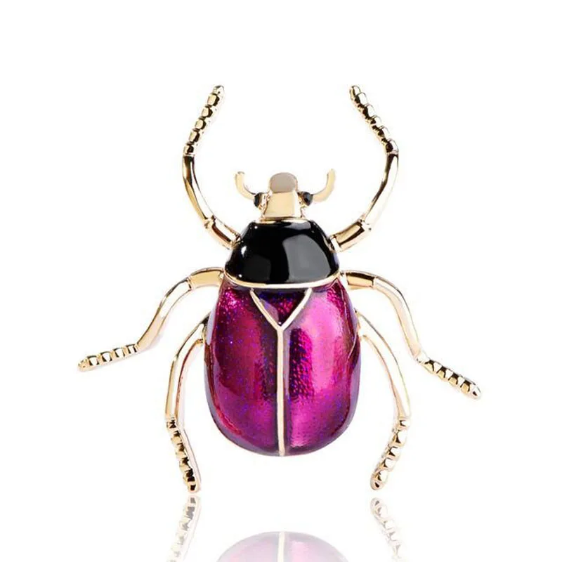 Bulk Sale Vivid Black Beetle Insect Brooches For Women Kids Gift Five Color Enamel Esmalte Animal Brooch Suit Collar Pins Up | Украшения и
