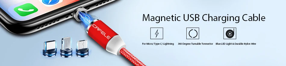 CAFELE usb зарядный кабель для iPhone Micro type C USB кабель для samsung huawei Xiaomi передачи данных Магнитный кабель светодиодный светильник