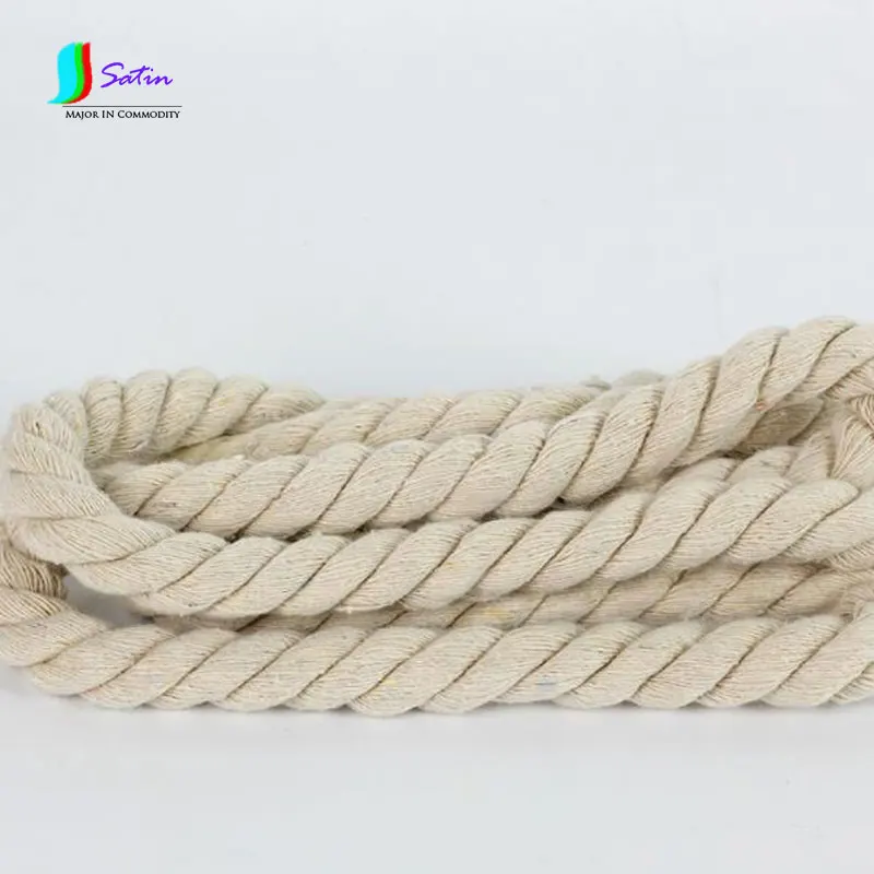 Витой хлопчатобумажный канат 12 м из чистого хлопка, тройная вязка DIY, аксессуары ручной работы, толстая и тонкая Круглая Плоская плетеная веревка A0101A