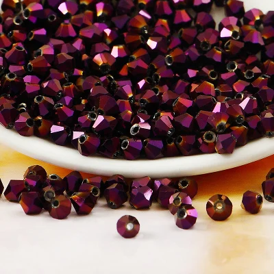 

K9 Crystal 5301# Grade AAAA Metallic Purple color 3mm 4mm 6mm Crystal Glass Bicone Beads