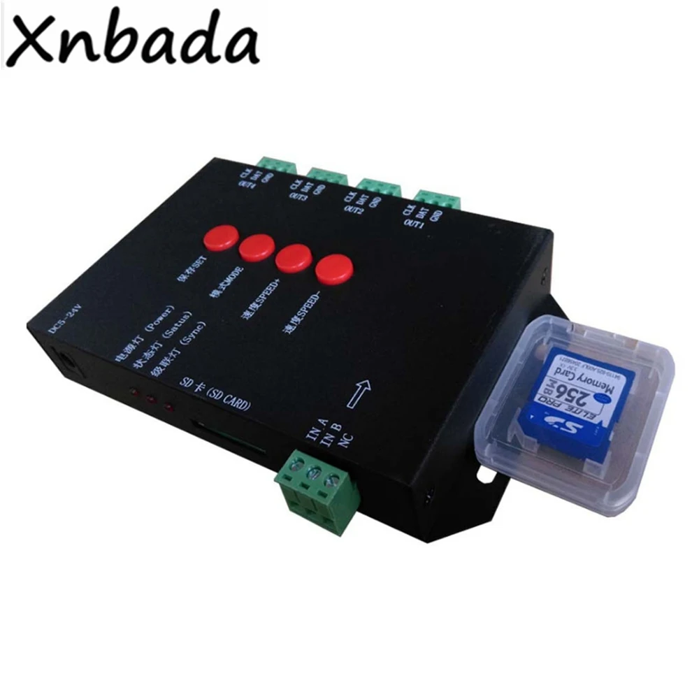 T 4000TTL sd карта RGB Led контроллер 4 порта выход DC5 24V входной для WS2812B светодиодная