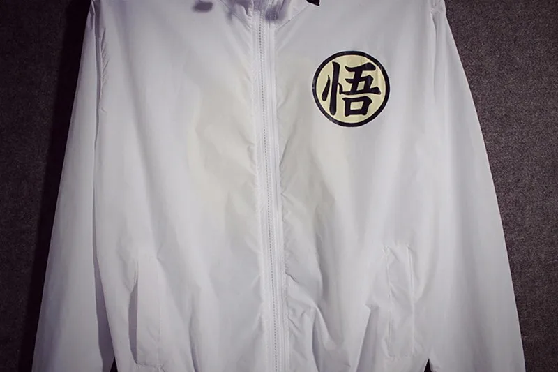 TANG унисекс косплей мужские летние куртки Jaqueta Masculina аниме Dragon Ball тонкая Солнцезащитная ветровка с капюшоном