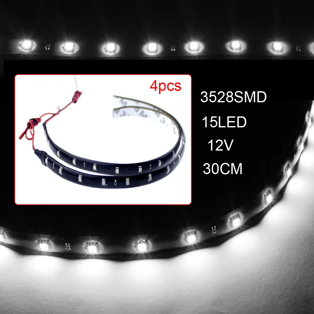 

30cm 15LED Car LED Strip Light Bulb DRL Daytime Running Light Car LED Strip Car Auto Decorative Waterproof Flexible LED Light