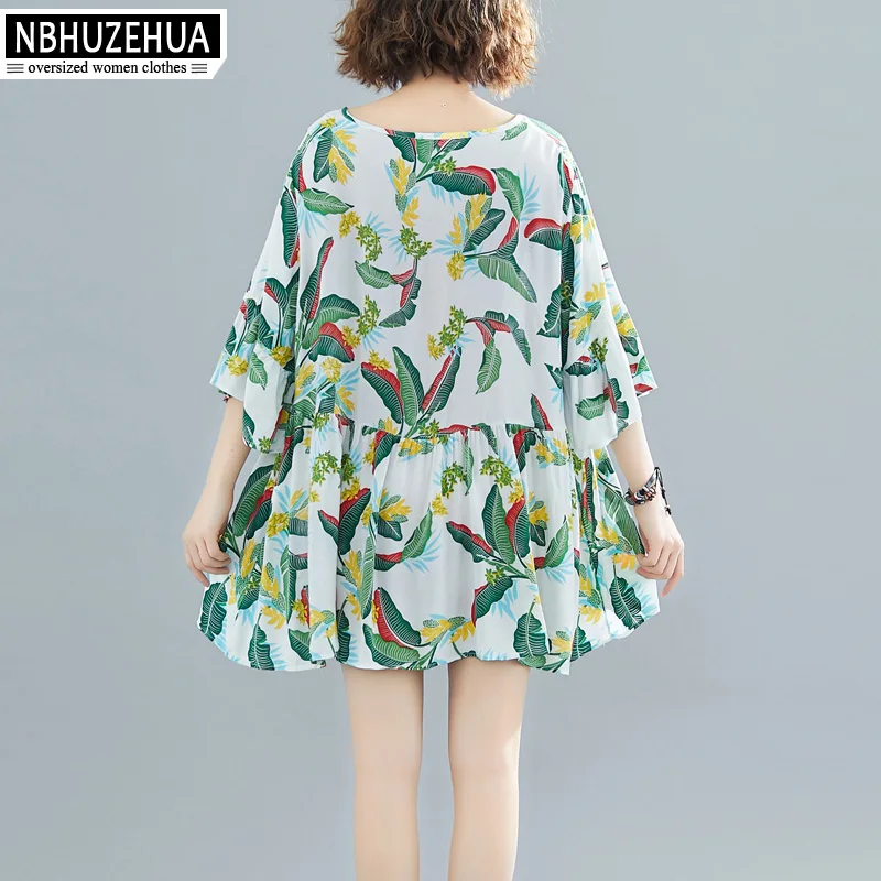 Женская хлопковая блуза с оборками свободный пляжный топ большого размера 4XL 5XL 6XL