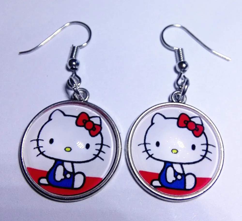 Серьги подвески из хелло китти 1 пара|ear pendant|drop earringsglass drop earrings |