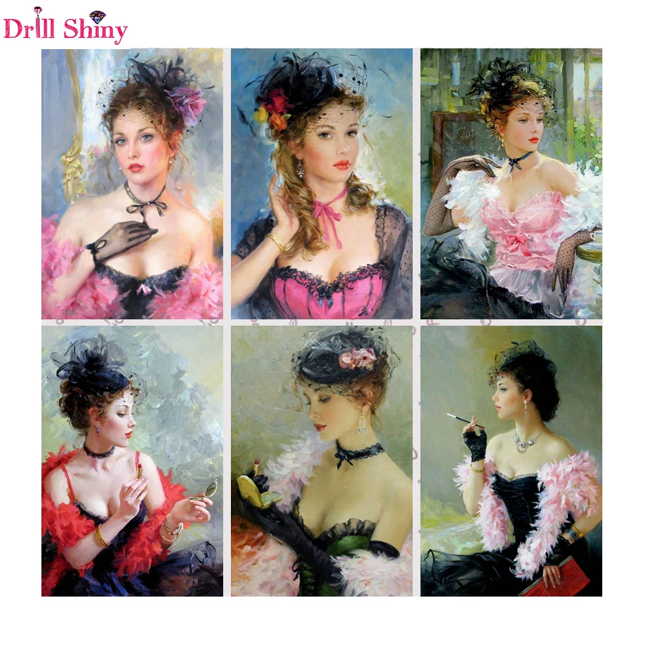 

5D DIY Diamond Painting Makeup Beautiful woman classical Pretty Girl Cross Stitch Diamond Embroidery Rhinestone Home Decor gift