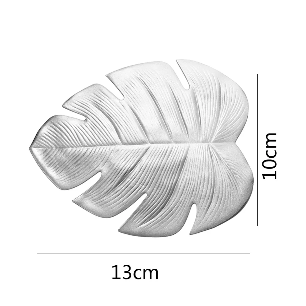 

Coffee Tea Cup Mats Table Decor Simulation Leaves Mats Placemat EVA Coasters Silver Gold Color 13*10CM