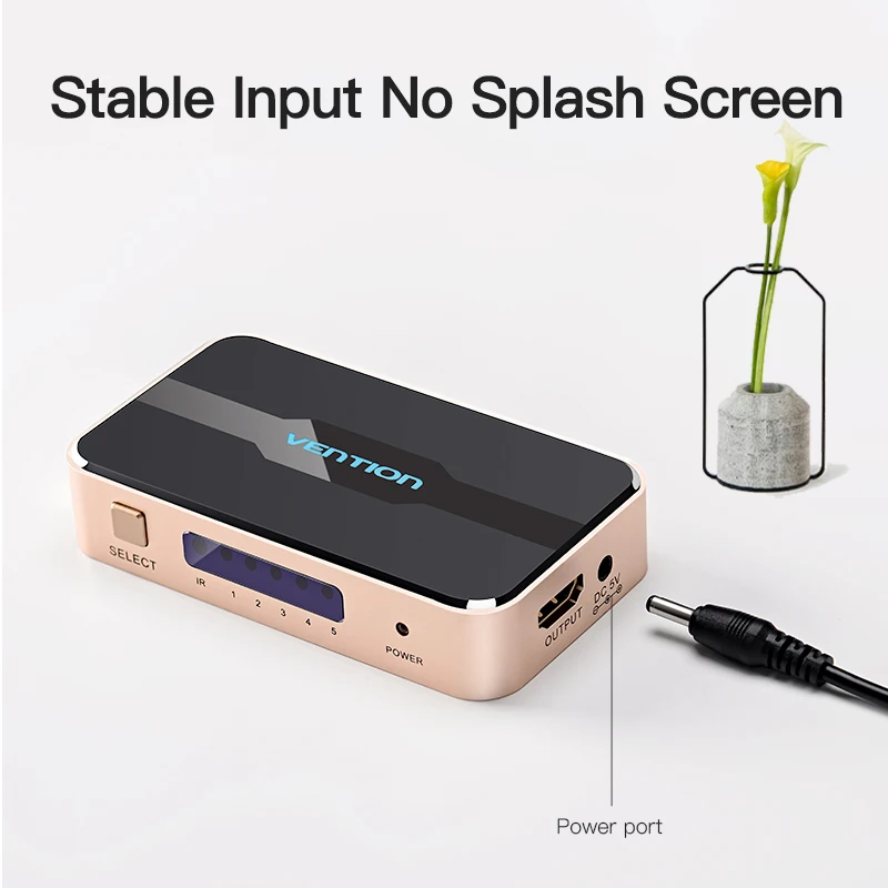 vention hdmi splitter switch 5 input 1 output hdmi switcher 5x1 3x1 for xbox 360 ps43 smart android hdtv 4k 5 port hdmi adapter free global shipping