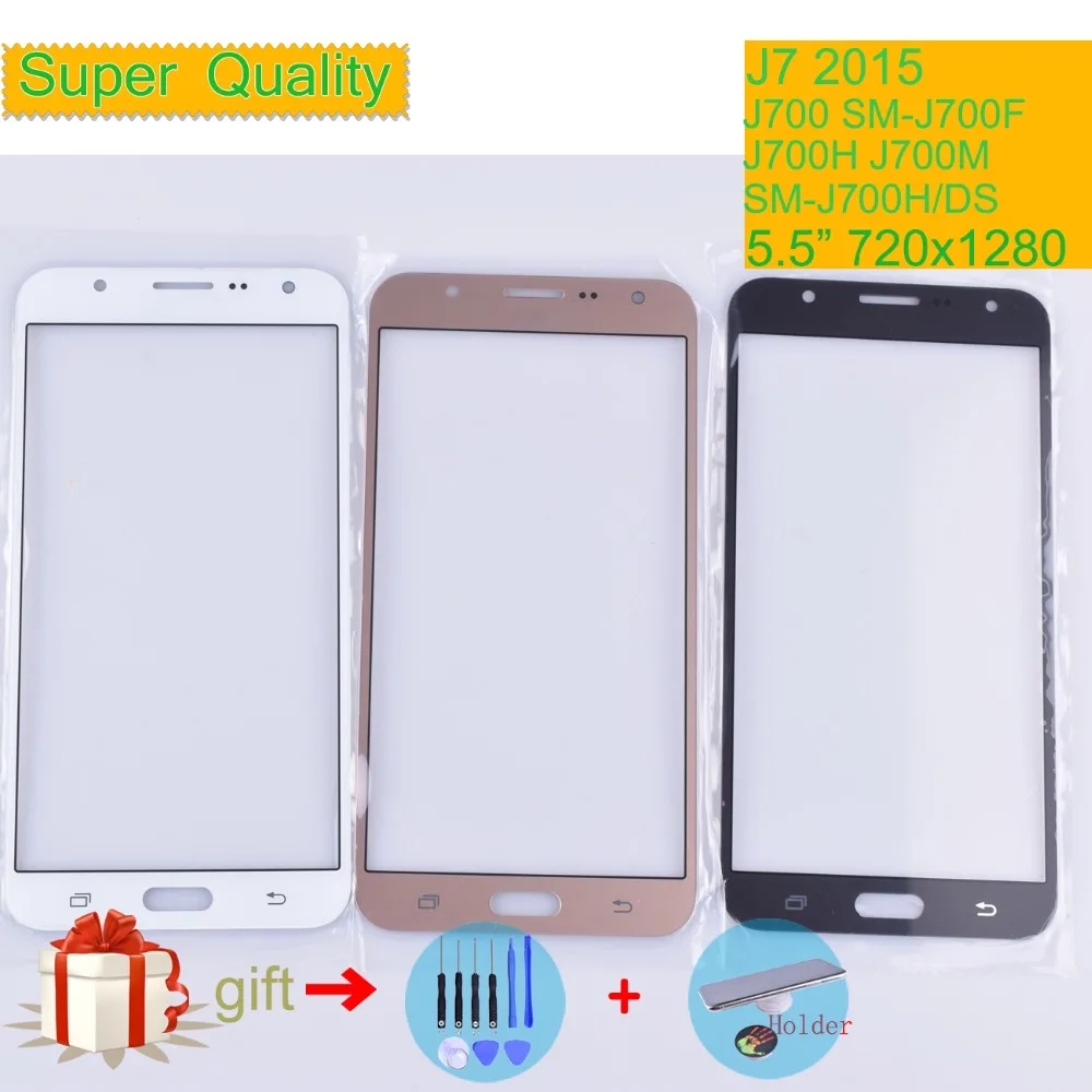 Для Samsung Galaxy J7 2015 J700 SM-J700F J700H J700M J700H/DS SM-J7008 сенсорный экран Передний со стеклянной