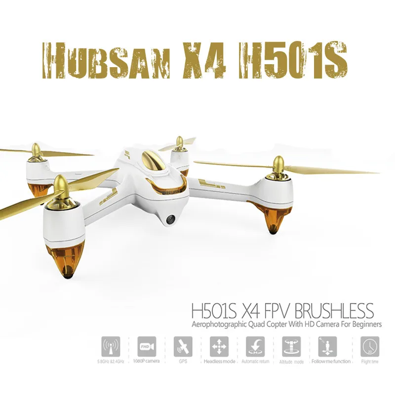 Оригинальный бесщеточный Квадрокоптер Hubsan H501S H501SS X4 5 8G FPV с 1080P HD камерой