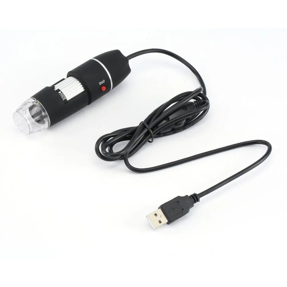50X до 500X USB Светодиодная цифровая электронная микроскоп Лупа Камера Черная практичная камера микроскоп Эндоскоп лупа