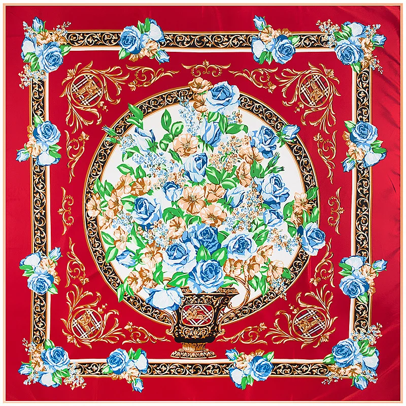 Новый 100% шелковый шарф люксовый бренд евро Испания Королевский цветочный принт