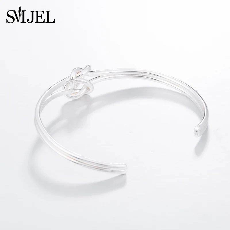 Женский браслет SMJEL с двойным узлом Золотистый металлический свадебные
