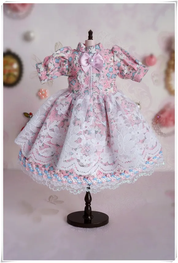 Дизайн Blyth платье с цветочным принтом BJD платье кукольный наряд Одежда для кукол(Fit blyth, озон, BJD, pullip, лат, ob, Dal, JerryB, 1/6 кукла