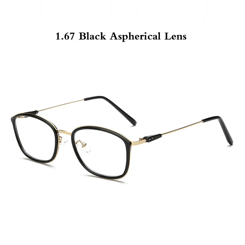1.67 black Zilead TR90 небольшой готовой близорукость очки Классические Для мужчин металлические квадратные близорукие очки 0to-6.0Unisex - Цвет оправы: 1.67 black