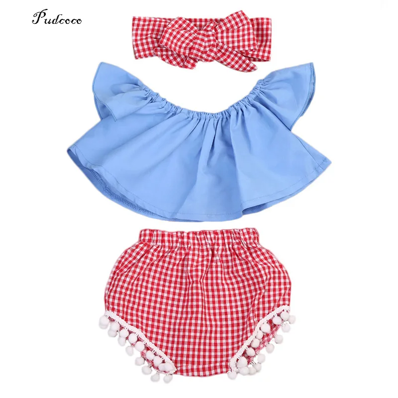 Спортивный костюм для маленьких девочек 3 шт. пляжный топ на бретельках штаны