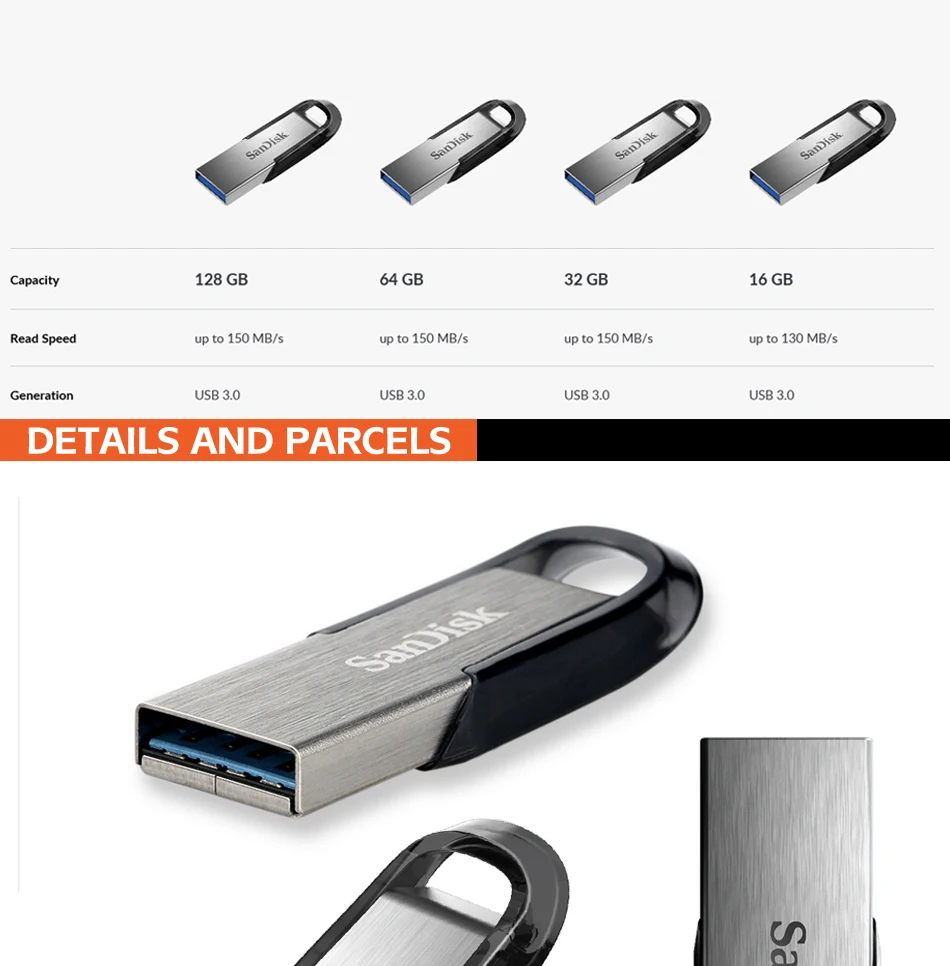 USB флеш-накопитель SanDisk CZ73 256 ГБ, USB 3,0, 16 ГБ, 32 ГБ, 64 ГБ, 128 ГБ, флеш-накопитель, флешка, usb флешка, устройство для хранения, флеш-накопитель