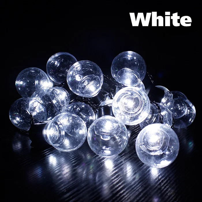 White 20Ft 6cm Bulb Globe String Lights With Clear Bulb Backyard Patio Lights Vintage Bulbs Decorative Outdoor Garland Wedding A1 - Испускаемый цвет: White