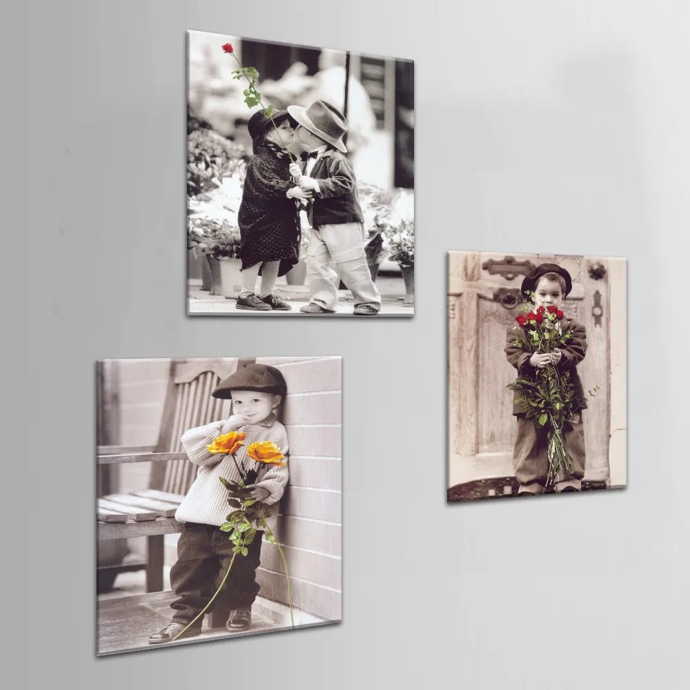 

3 Panel BOY with Flower find Love Print Frameless Canvas Art Painting Home Decoration Modular Picture for Living Room Wall