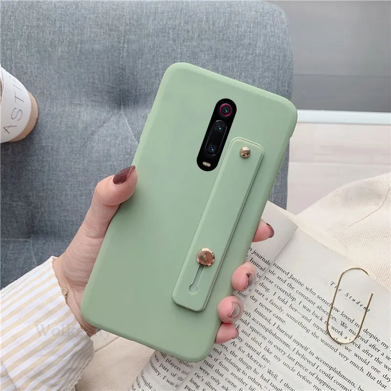 Wrist Strap Hand Band silicone case for xiaomi redmi note 7 6 pro 5 7 7A 6a K20 pro mi 9 8 a2 lite se a1 5x 9t stand back cover