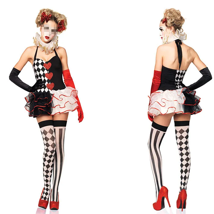 Костюм для взрослых Арлекин клоун цирк + шляпа средневековое нарядное платье на