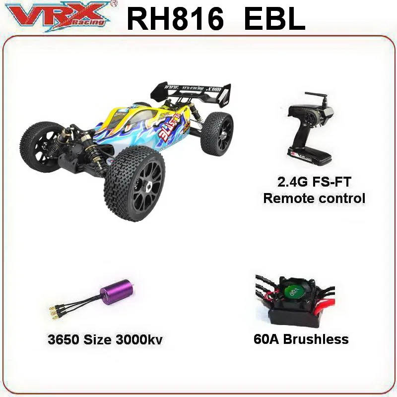 VRX Racing RH816 бесщеточный 1/8 весы 4WD электрический внедорожник rc автомобиль из подразделений по производству/60A ESC/3650 мотор/11,1 V 3250 mAH литий-полимерный Батарея/2,4 ГГц