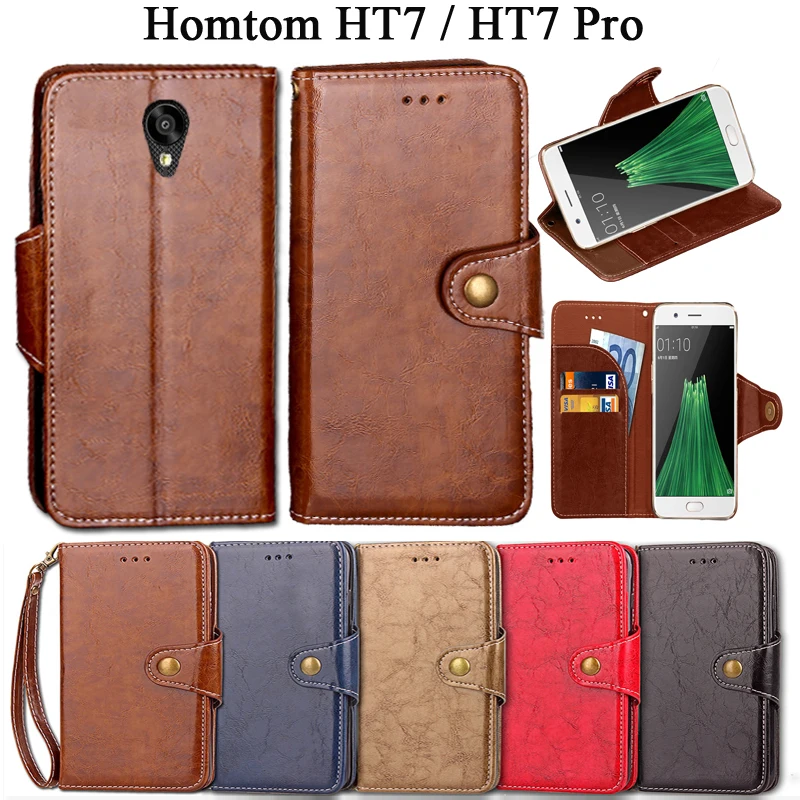 Роскошные Флип Чехол Для HOMTOM HT7/HT7 Pro Винтаж PU кожаный бумажник Kickstand Обложка для HT7