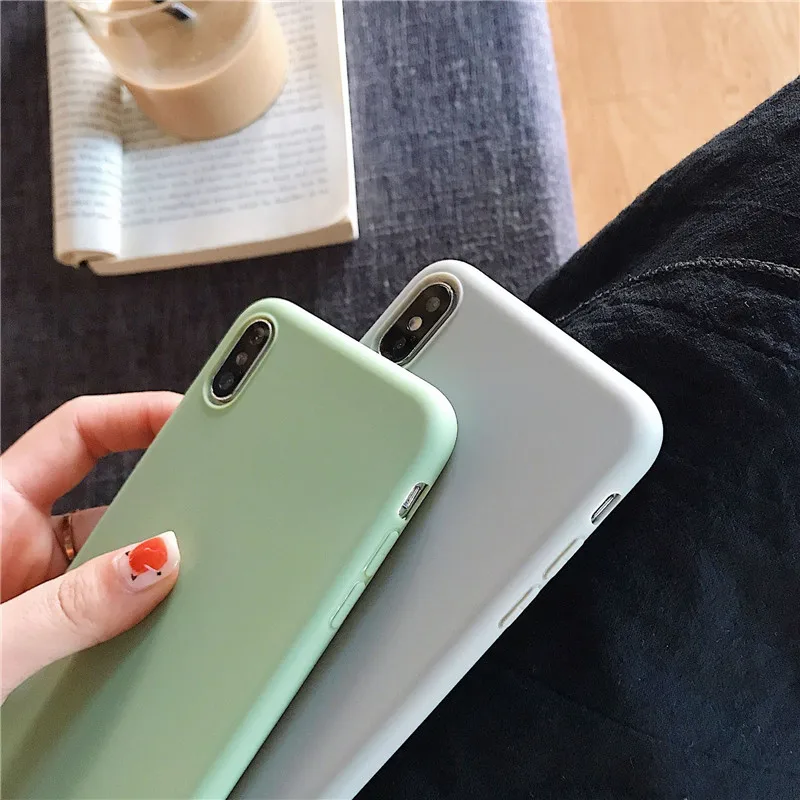 Силиконовый чехол конфетного цвета для iPhone 8 8plus 7 Plus чехлы телефонов iFhone 6 s 6s X XR XS