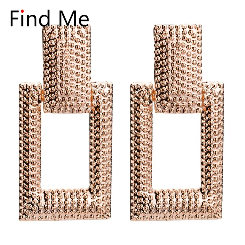 Find Me 2019 новые брендовые модные большие ажурные висячие серьги из сплава для