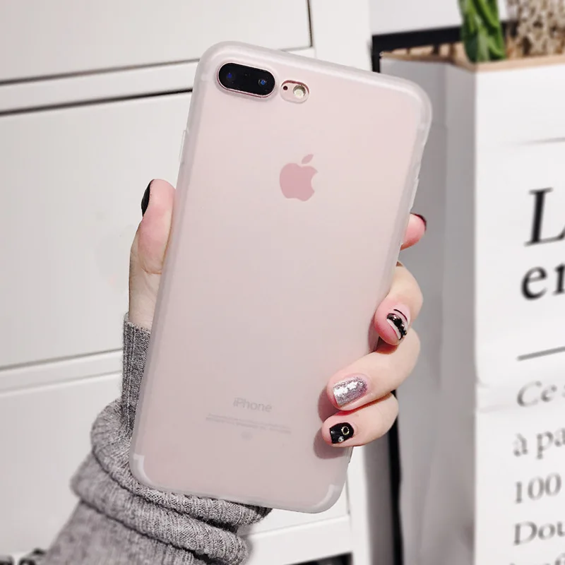 Black and White Simple Phone Case Frosted TPU Soft IphoneX 7 6 |