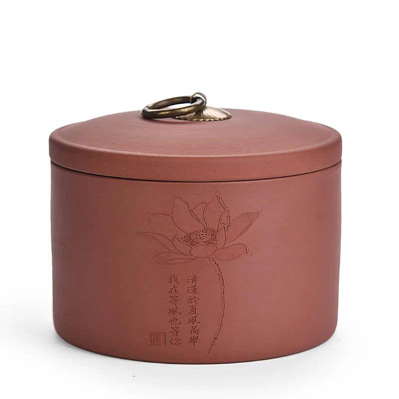 Lotus Red Высокое качество, сахарница, фиолетовая глина, чайная банка, банки для конфет, кухонная коробка для хранения специй, Растительные узоры, мини бутылка, кофейная банка, Классическая - Цвет: Lotus Red