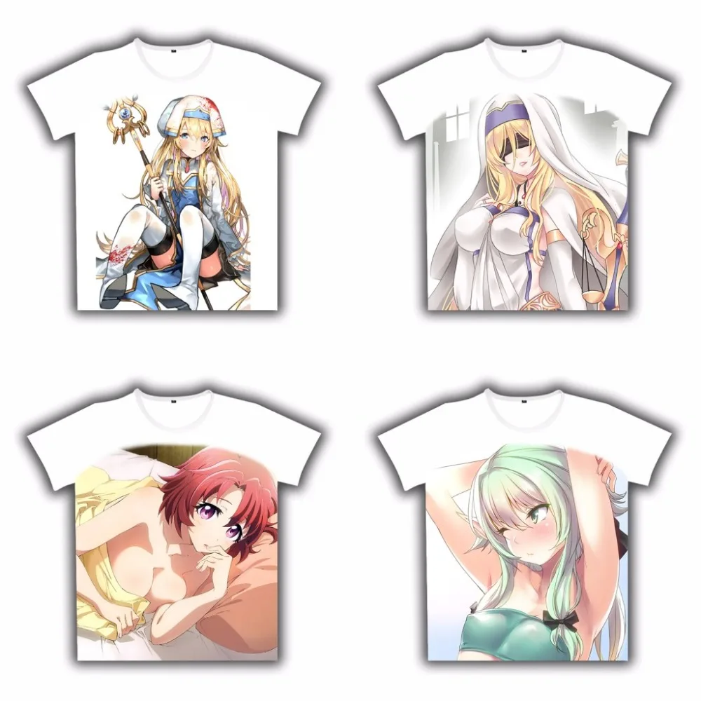 Футболка аниме Goblin Slayer Priestess High Elf Archer Sword косплей для девушки белая футболка с