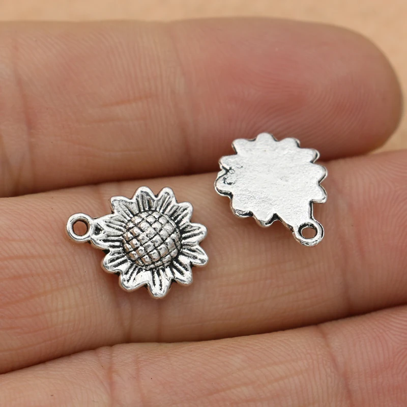 Подвески в виде подсолнухов тибетские посеребренные модные украшения сделай сам