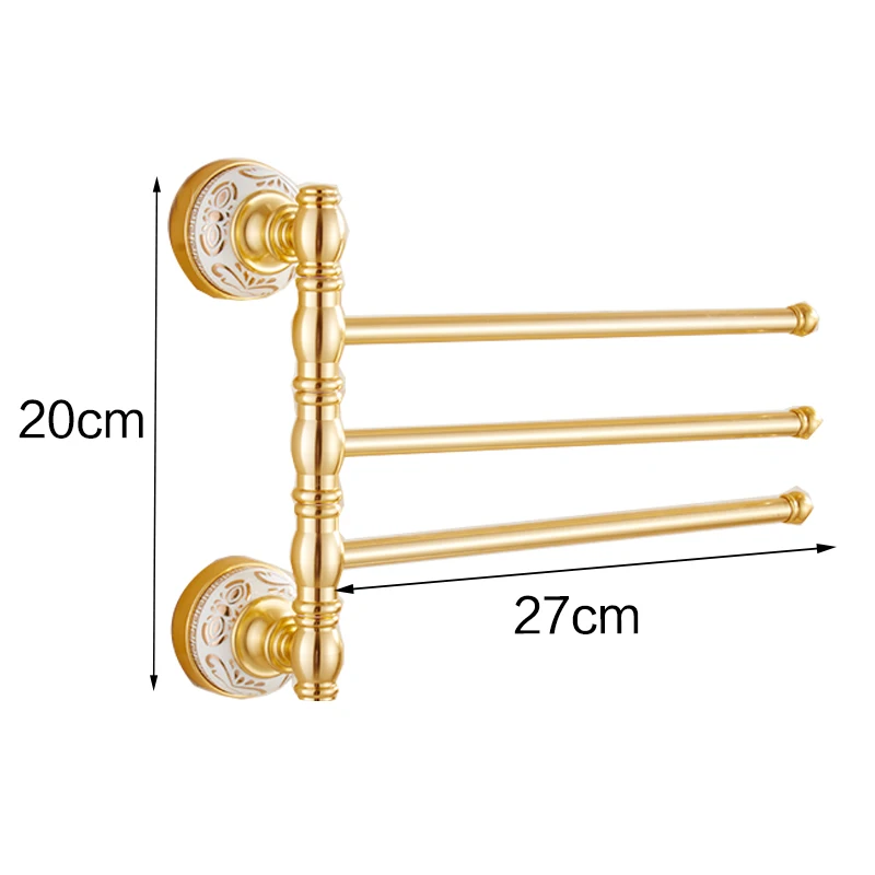 Золото вешалка для полотенец вращающийся Полотенца стойки Ванная комната Кухня