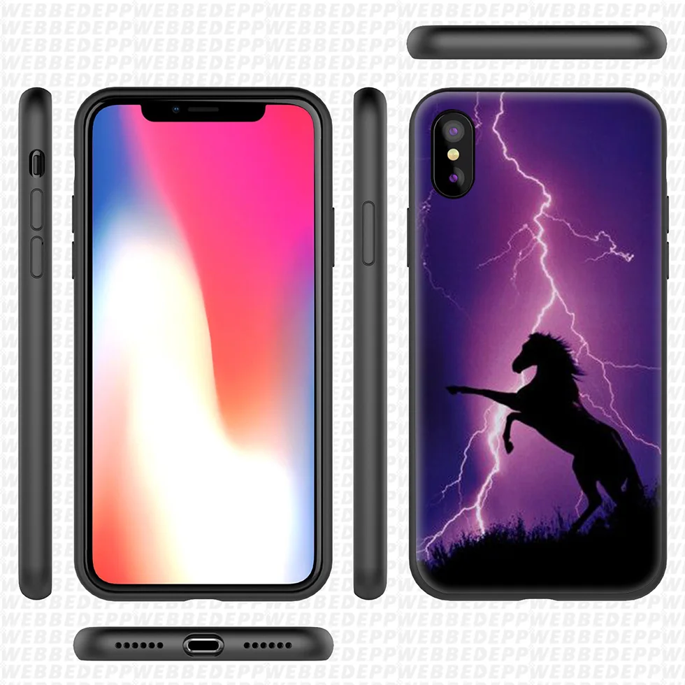 Мягкий силиконовый чехол WEBBEDEPP Running Horse для iPhone 11 Pro Xr Xs Max X или 10 8 7 6 6S Plus 5 5S SE Case |