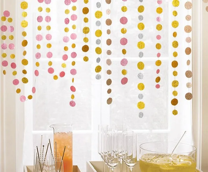 Фестиваль Поставки 4 метра бумажный флаг вечерние гирлянда с колокольчиками