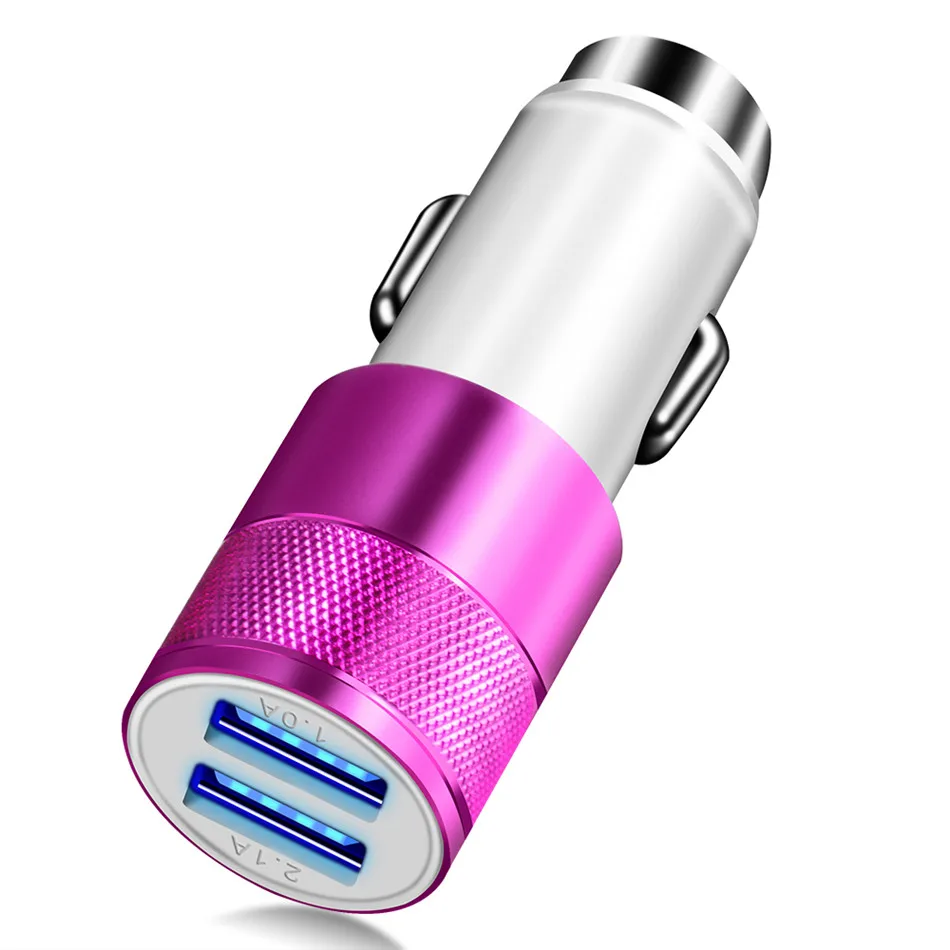 Rose Crauch Dual USB Автомобильное зарядное устройство для Iphone X 8 7 Plus Универсальный мобильный телефон USB адаптер для samsung s9 s8 s7S6 huawei USB зарядное устройство - Тип штекера: Rose