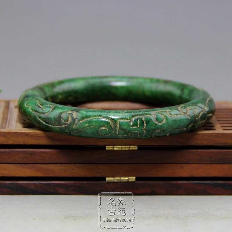 Античный нефритовый браслет диаметром 6 0 см|jade antique|jade circlejade collection |