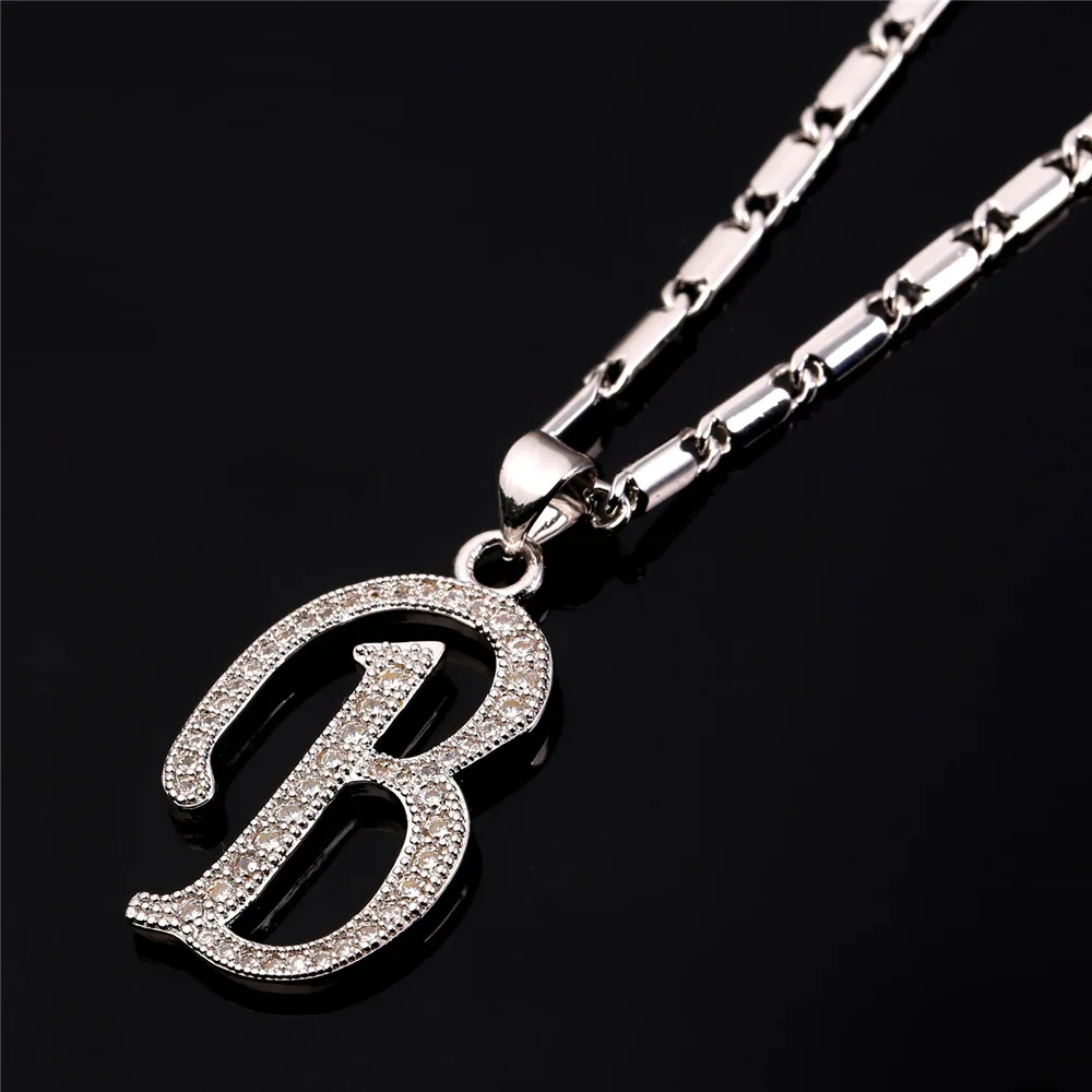 U7 Алфавит B Письмо Подвеска Ожерелье Для Женщин/ Мужчин Ювелирные Изделия Цепочки