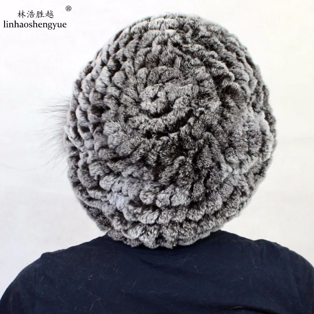 Linhaoshengyue Настоящий мех кролика cap шапка из натурального кроличьего меха