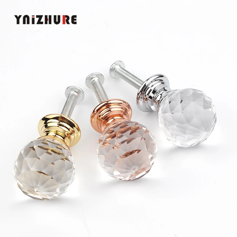 YNIZHURE брендовый дизайн 20 мм Хрустальные шариковые стеклянные ручки для шкафа
