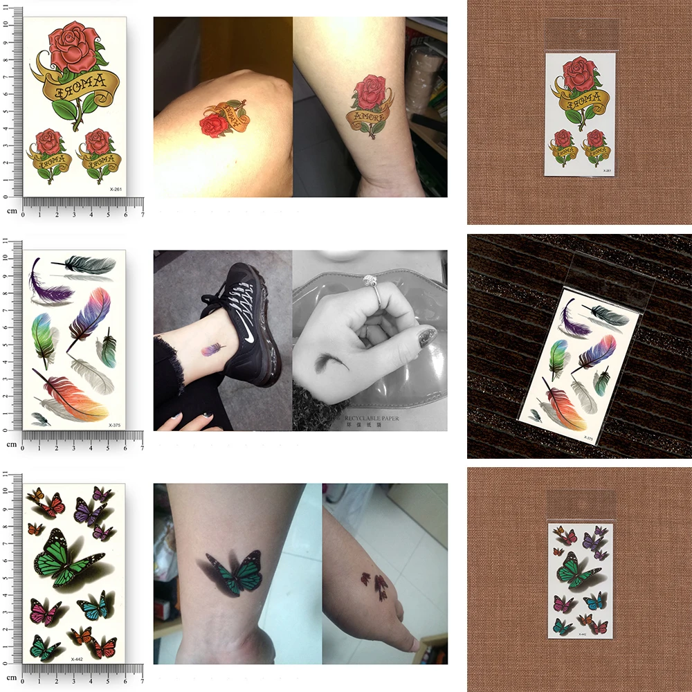 30 шт. Поддельные Временная водостойкая Татуировка переводятся с помощью воды