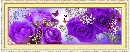 Набор для вышивки крестиком с принтом Горячая Роза большой размер 100% м 3 цвета 1 |