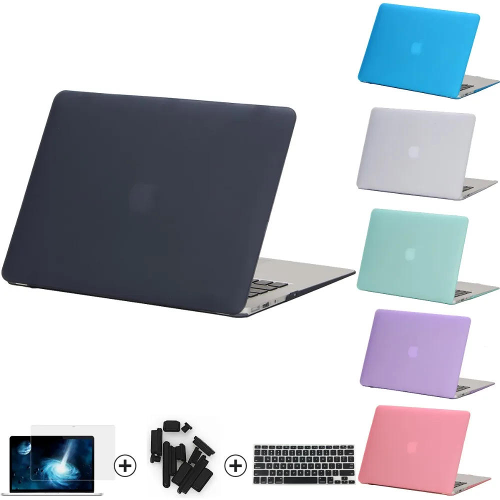 Прозрачная/матовая твердая прорезиненная Обложка для Macbook Pro 13 3 15 4 Retina 12 дюймов Air