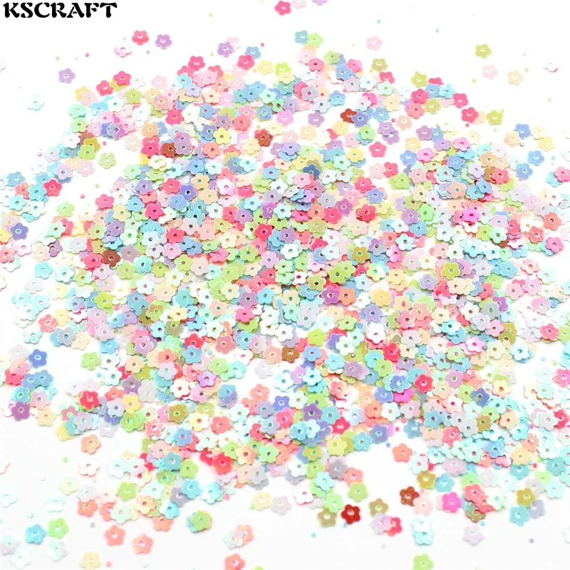 KSCRAFT 3 мм смешанные цвета, яркие цветы, форма, блестки, ПВХ, плоские для поделок, изготовление карт, цветная коллекция