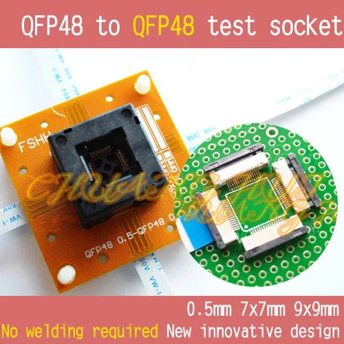 No welding QFP48 to QFP48 test socket TQFP48 LQFP48 48 Pitch=0.5mm Size=7x7mm 9x9mm