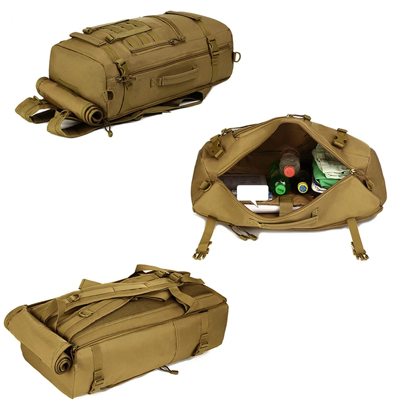 Tactical Military MOLLE Assault Pack 3 Way Modular Attachments 50L Large Waterproof Bag Rucksack Outdoor Camping Gear 088 | Спорт и
