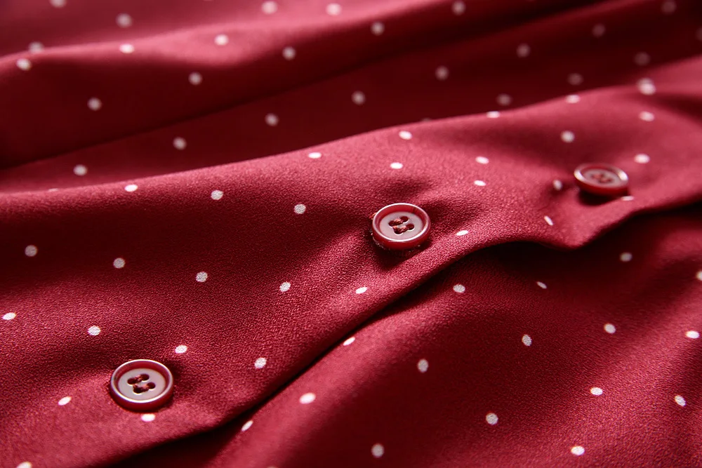 Винтажное платье мини в горошек с коротким рукавом и V образным вырезом|Женские