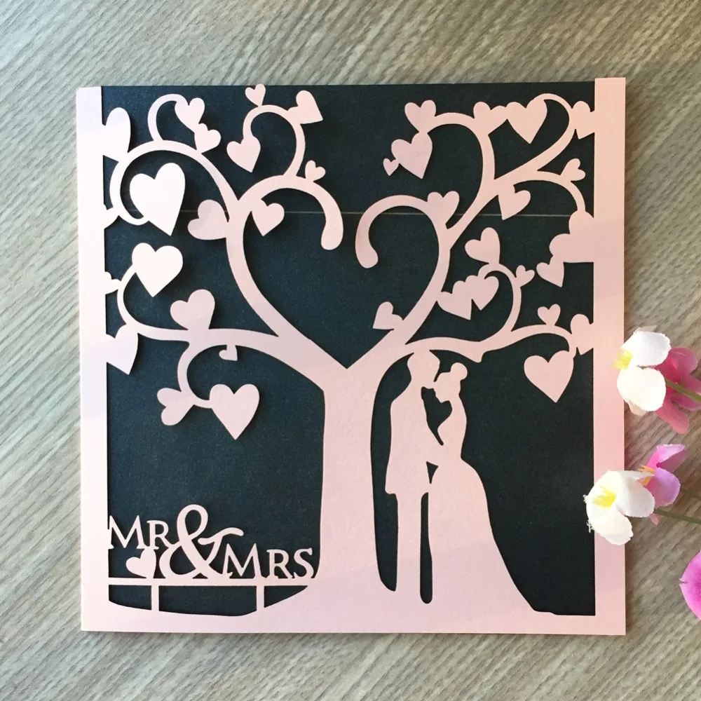 30 шт. бумажные Пригласительные открытки с лазером и надписью Love Tree | Дом сад
