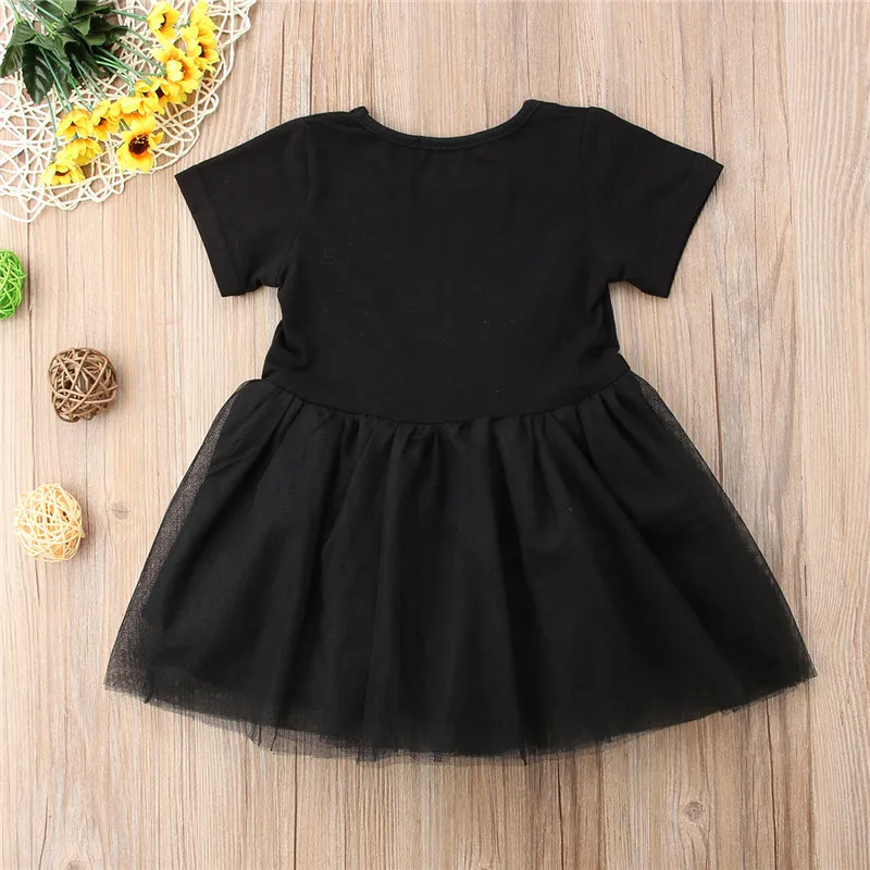 Модное платье для маленьких девочек летние кружевные черные платья с короткими